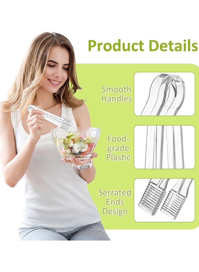 HS Plastic Buffet Serving Tongs, Disposable Clear Tongs, 6 Pcs Mini Clear Kitchen Tongs 6.3 Inch Small Ice Tongs For Tea And Coffee, Party Catering, Appetizers, Salad, Desserts, Sandwich, Buffet Barbecue - Image 3